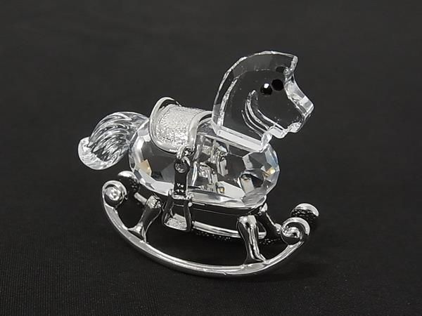 極美品 SWAROVSKI スワロフスキー クリスタル ロッキングホース 木馬 