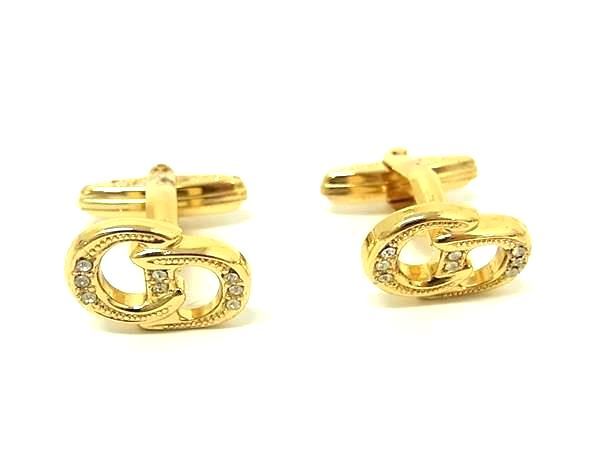 □美品□ ChristianDior ディオール ラインストーン カフリンクス □美品□ ChristianDior ディオール ラインストーン カフリンクス