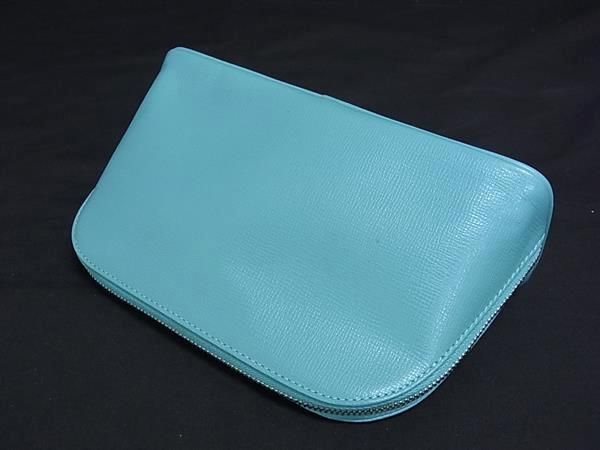 ■極美品■ TIFFANY＆Co ティファニー レザー マルチポーチ マルチケース 小物入れ レディース テファニーブルー DN3244