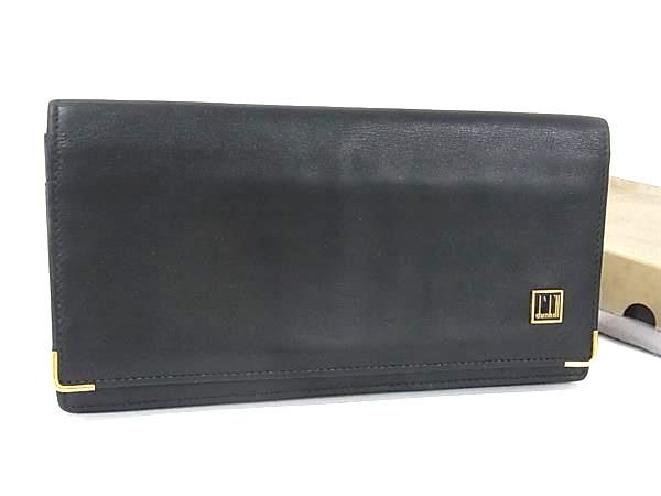 dunhill ダンヒル コンフィデンシャル レザー 二つ折り 長財布ウォレット 札入れ カード入れ メンズ ブラック系 DN3677