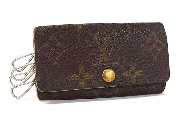 LOUIS VUITTON ルイヴィトン M62631 モノグラム ミュルティクレ4 4連 キーケース 鍵入れ レディース メンズ ブラウン系 DN3806