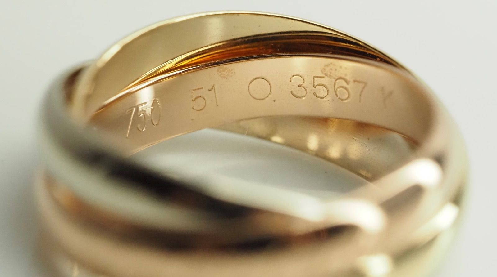 Cartier カルティエ 750 トリニティリング 51号 シリアルナンバー有 