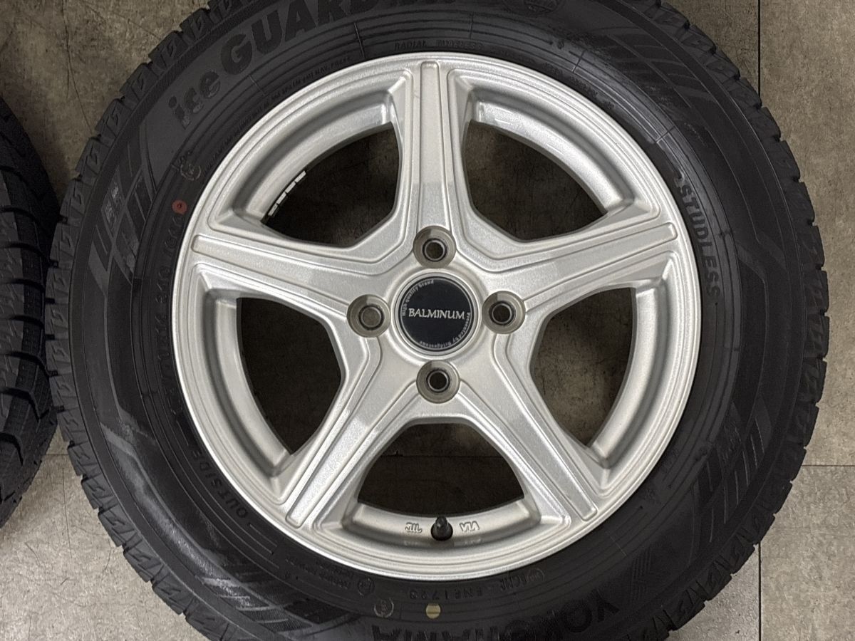 バリ溝】バルミナ 14in 5.5J +45 PCD100 ヨコハマ アイスガード iG60 