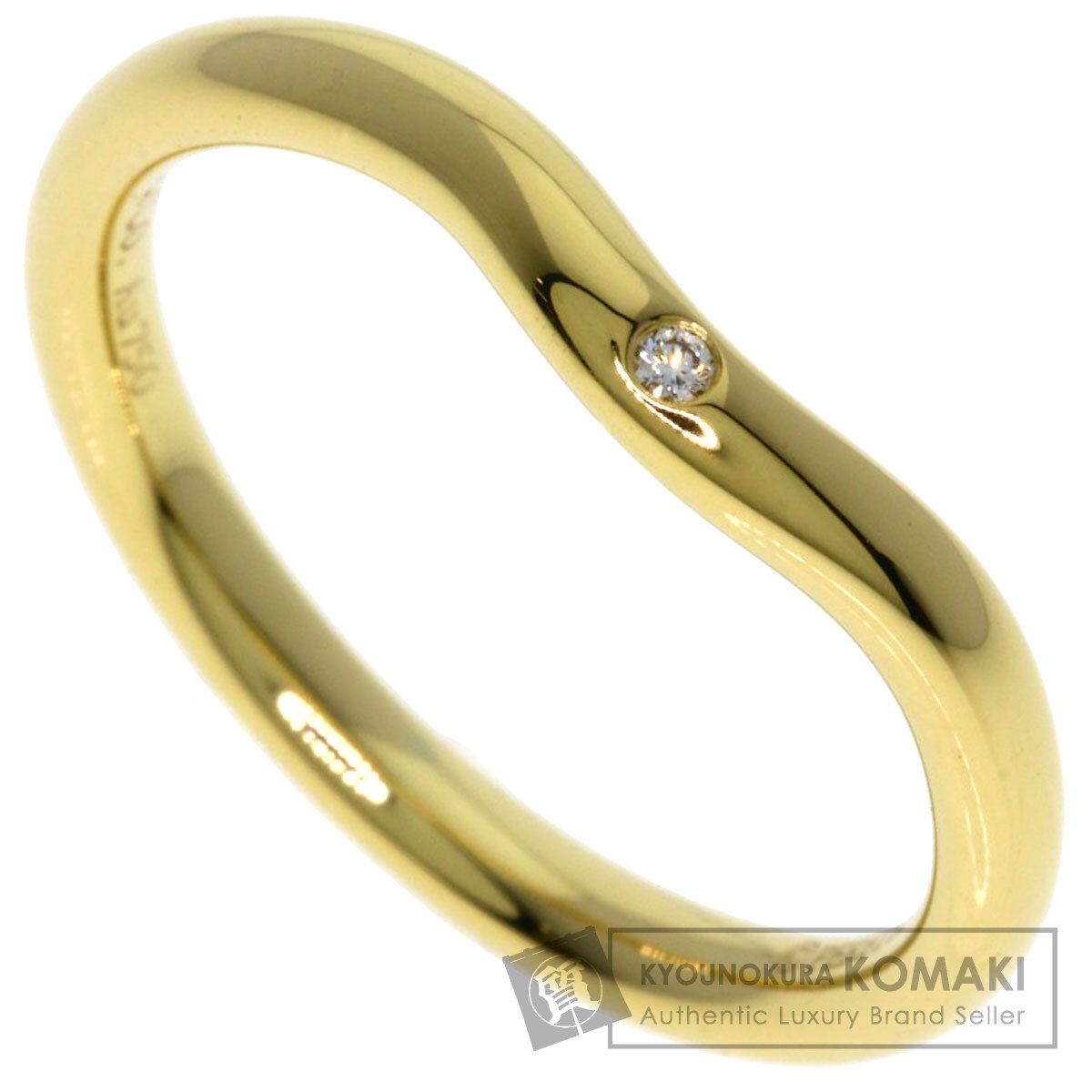 TIFFANY&Co. ティファニー カーブトバンド ダイヤモンド リング・指輪 K18YG レディース [中古]