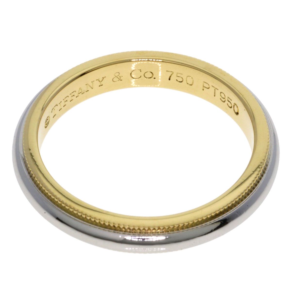TIFFANY&Co. ティファニー ミルグレイン リング・指輪 PT950 K18YG