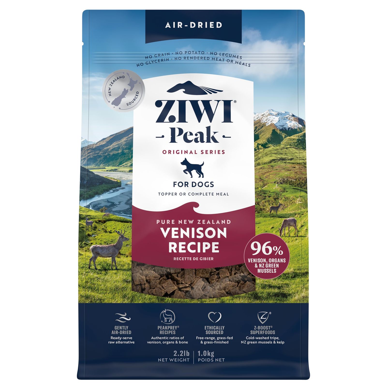 ZiwiPeak(ジーウィーピーク) デイリードッグクィジーン ドライタイプ ベニソン 1kg
