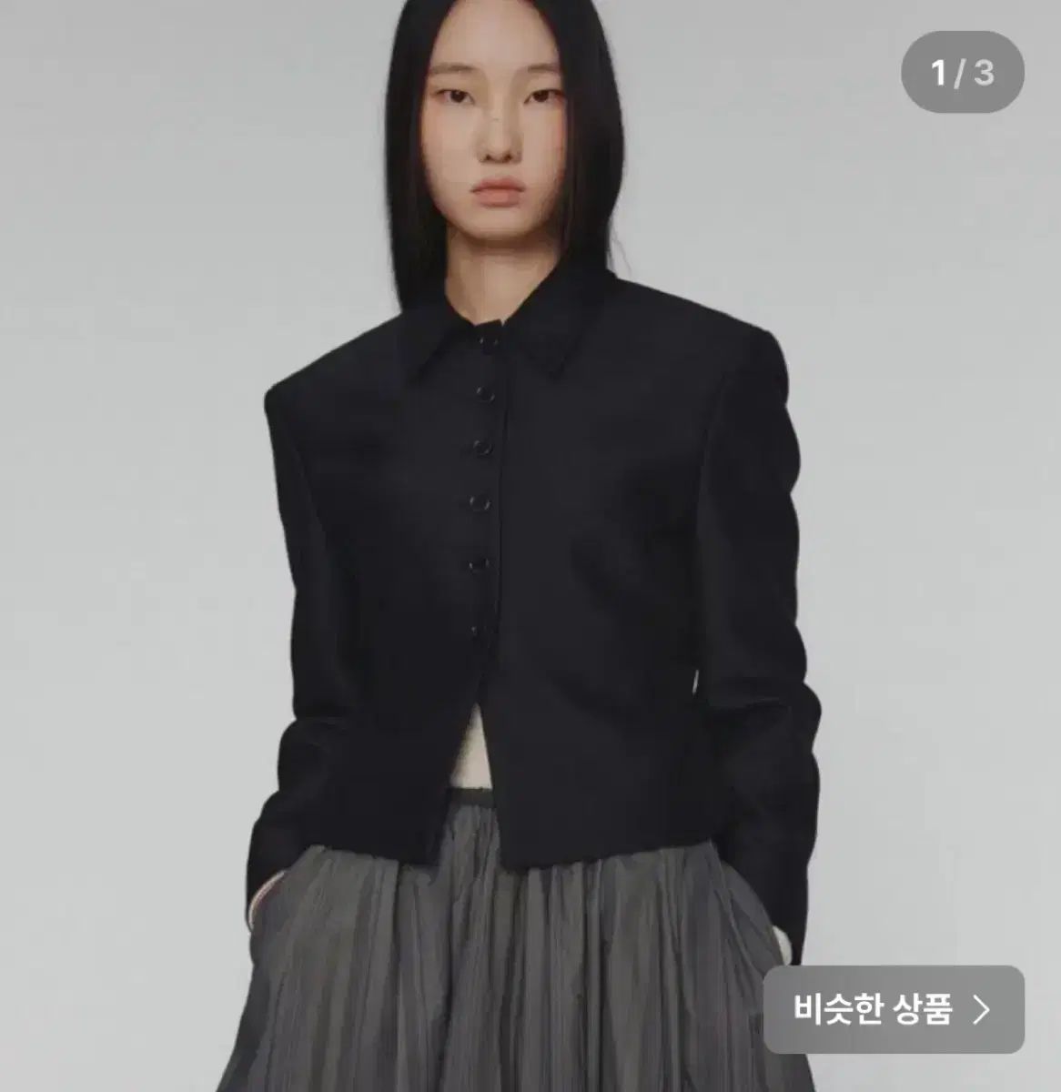 AMOMENTO ウールシルク ボタンアップ ジャケット