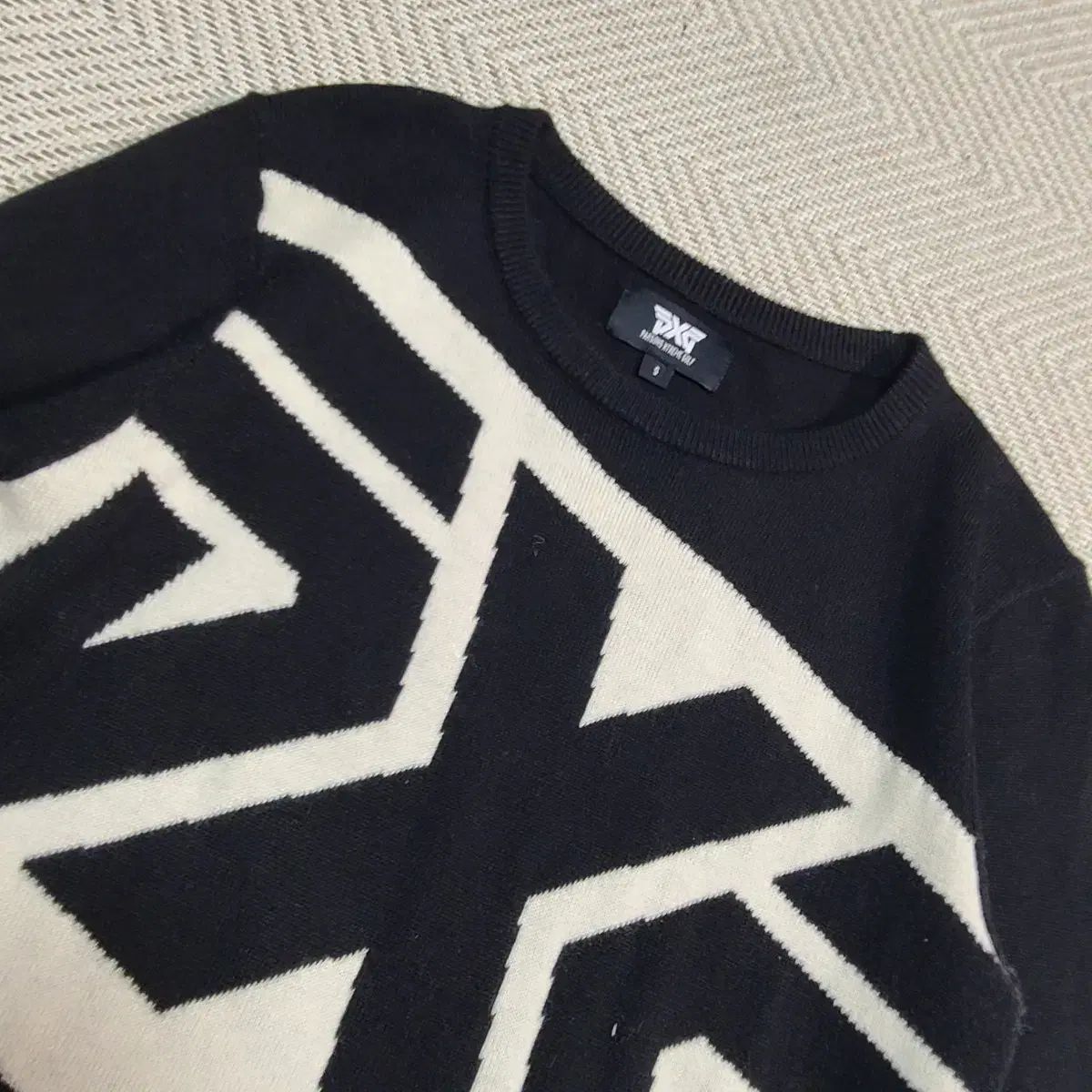 ゴルフ S) PXG ブラック & 白 ロゴ ニット ラウンド