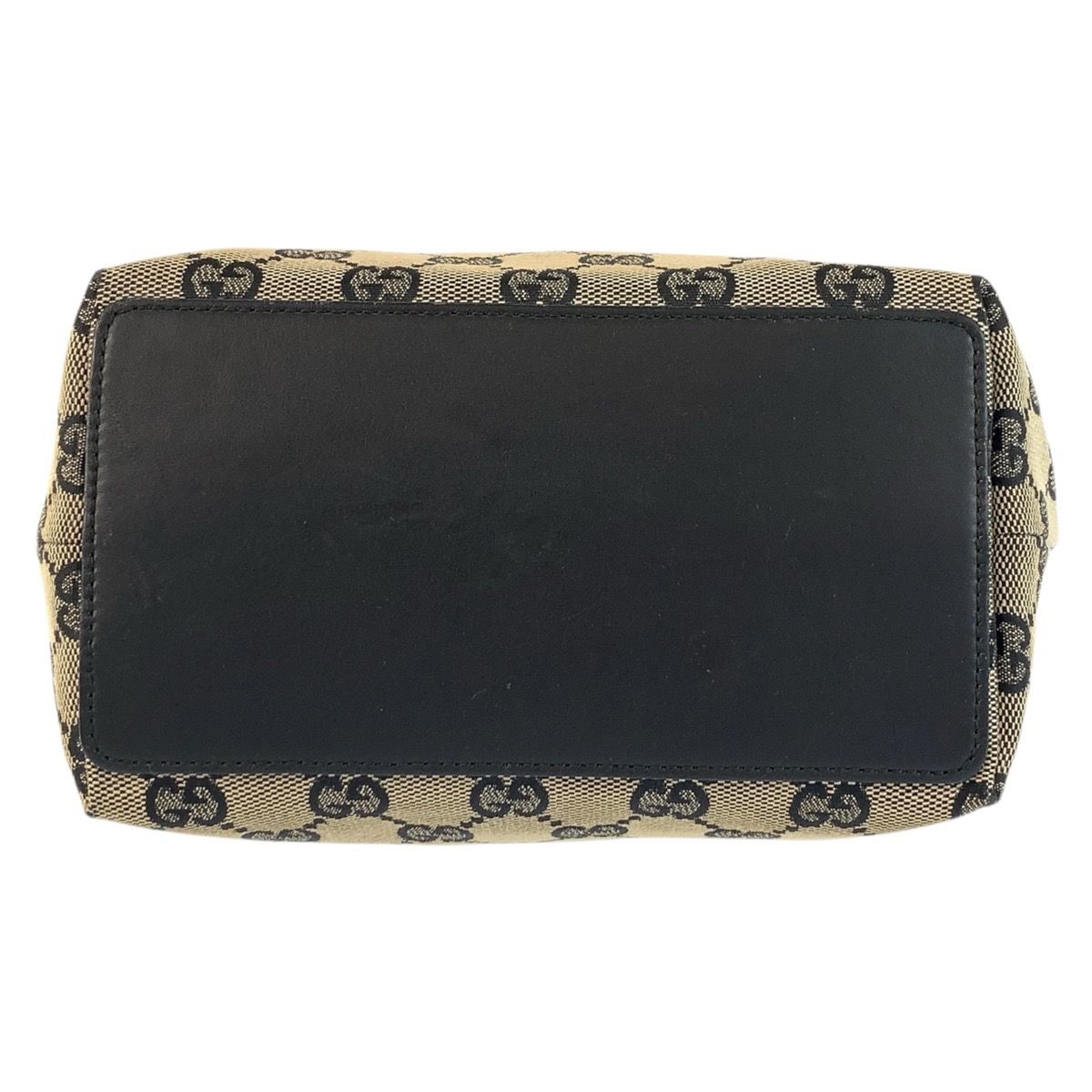 美品 GUCCI グッチ ブラック 黒 ゴールド金具 GGキャンバス/レザー 002