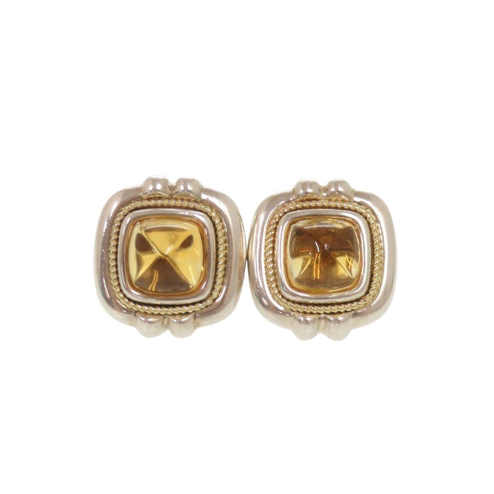ティファニー ヴィンテージ スクエア シルバー925 K18YG 750YG シトリン シルバー ピアス 0491 TIFFANY&Co. 90,750円
