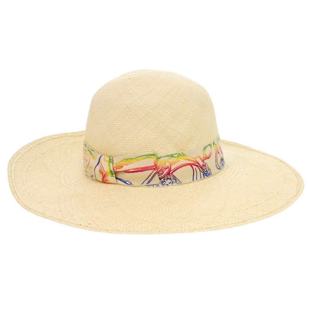 美品 エルメス 麦わら帽子 ストローハット ストロー/コットン ベージュ 0503 HERMES
