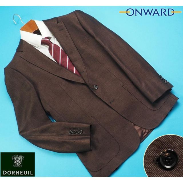新品24.2万 オンワード樫山 Cifonelli チフォネリ 日本製 秋冬『DORMEUIL ドーメル 15 POINT 7』Super160 ジャケット D6/96(A6程)茶 SW7658
