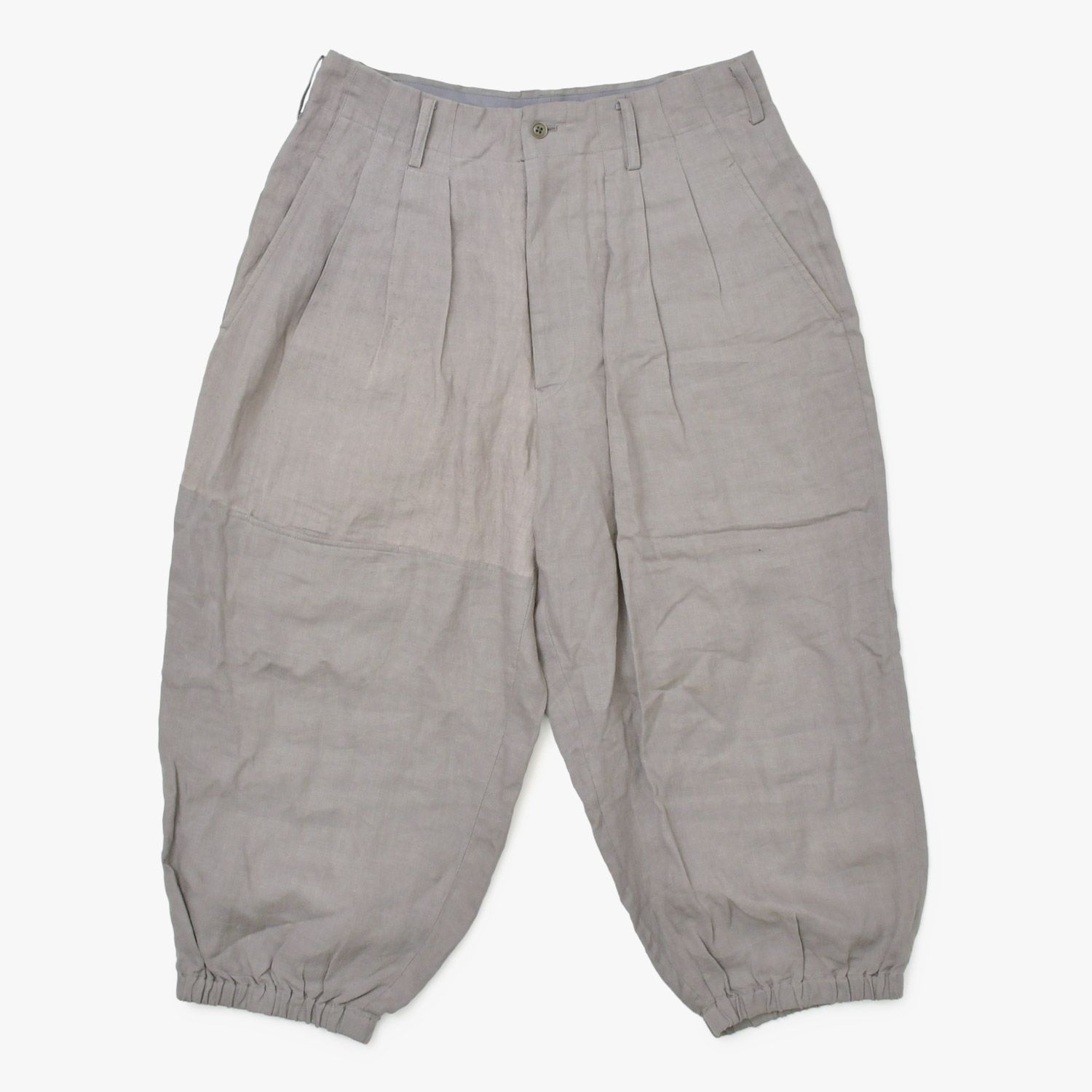 極美品 Yohji Yamamoto POUR HOMME ヨウジヤマモト プールオム サイズ2 UNBALANCED PT TUCK PANTS タックパンツ グレー 4a002415