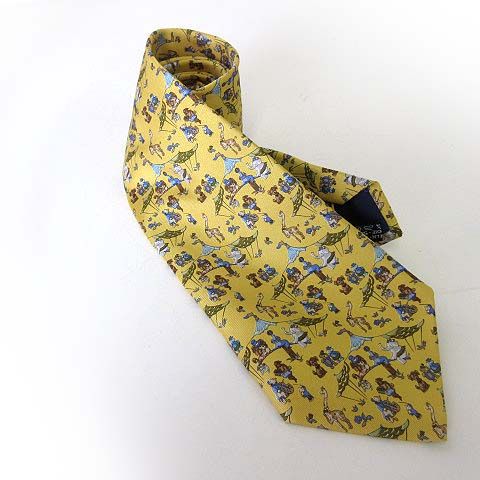 【中古】 サルヴァトーレフェラガモ ネクタイ シルク イエロー系 鳥 総柄 ビジネス お洒落 メンズ 男性 Salvatore Ferragamo 楽天市場】【中古】 サルヴァトーレフェラガモ ネクタイ シルク