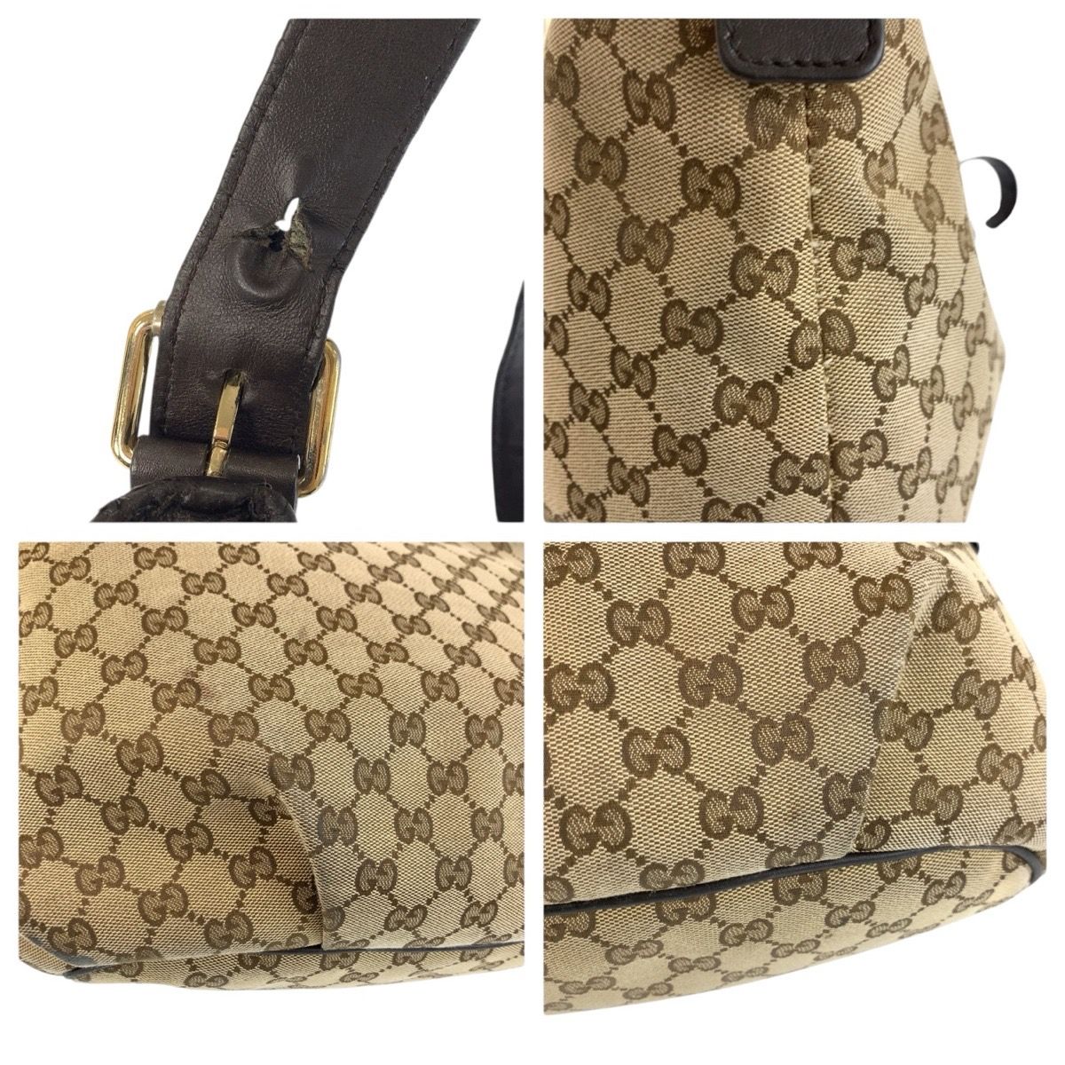 GUCCI グッチ ブラウン ゴールド金具 GGキャンバス/レザー 388930 GUCCI グッチ ブラウン ゴールド金具 GGキャンバス/レザー 388930