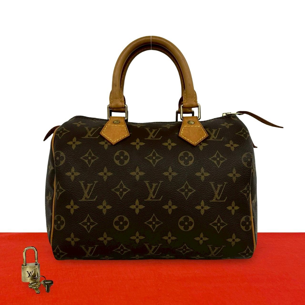 極 美品 LOUIS VUITTON ルイヴィトン スピーディ 25 モノグラム レザー