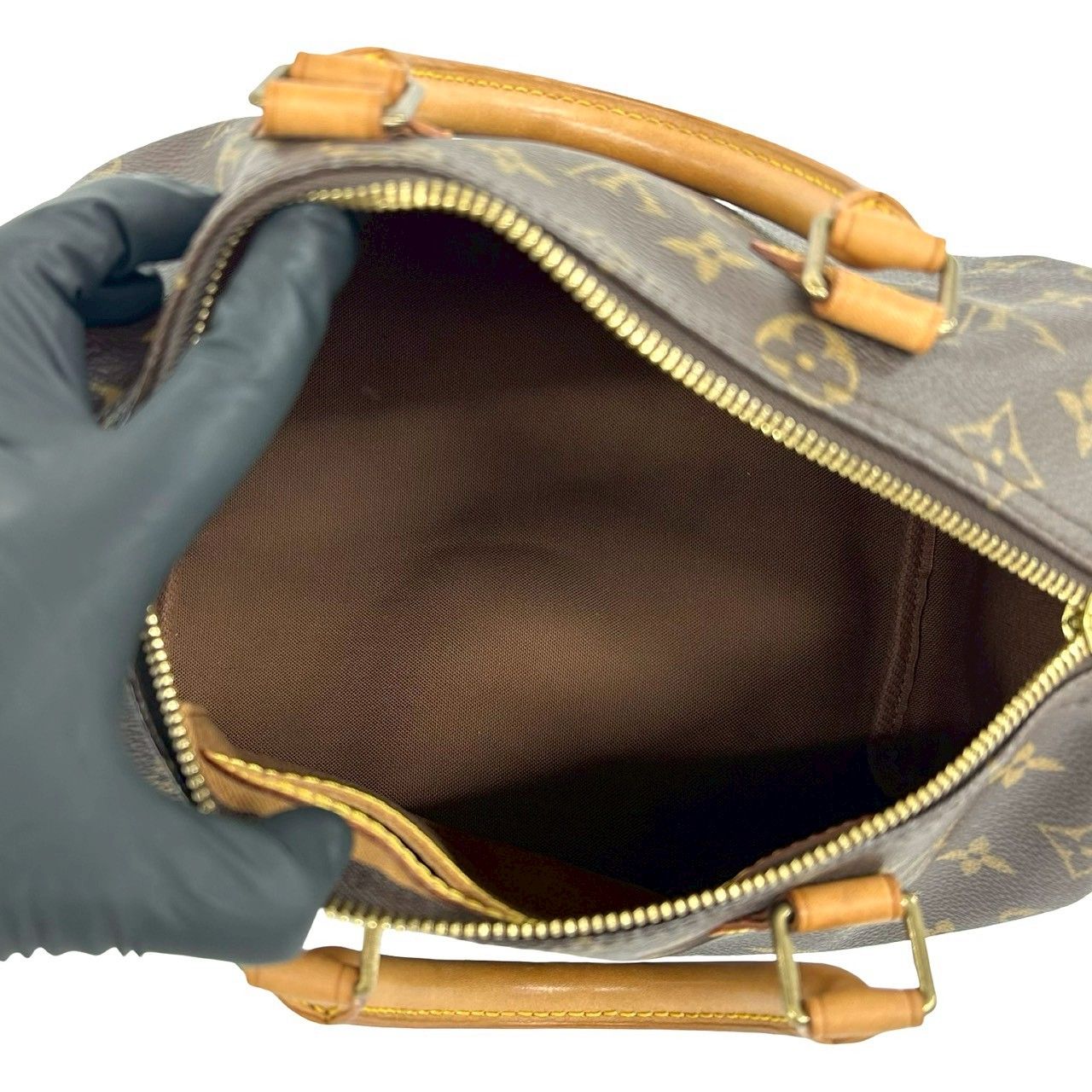 極 美品 LOUIS VUITTON ルイヴィトン スピーディ 25 モノグラム レザー