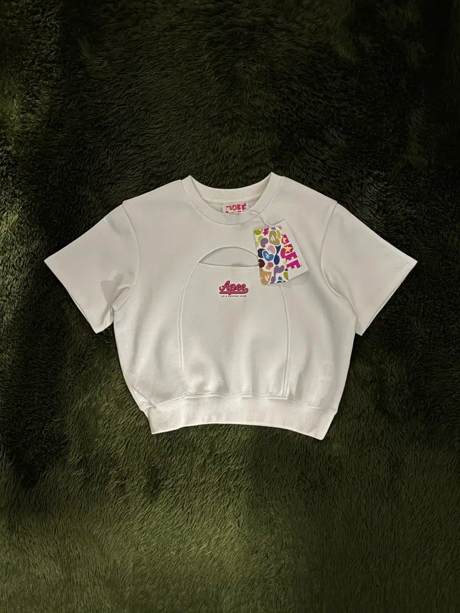 S AAPE エイプ バイ A BATHING APE クロップド スウェット トップス 白