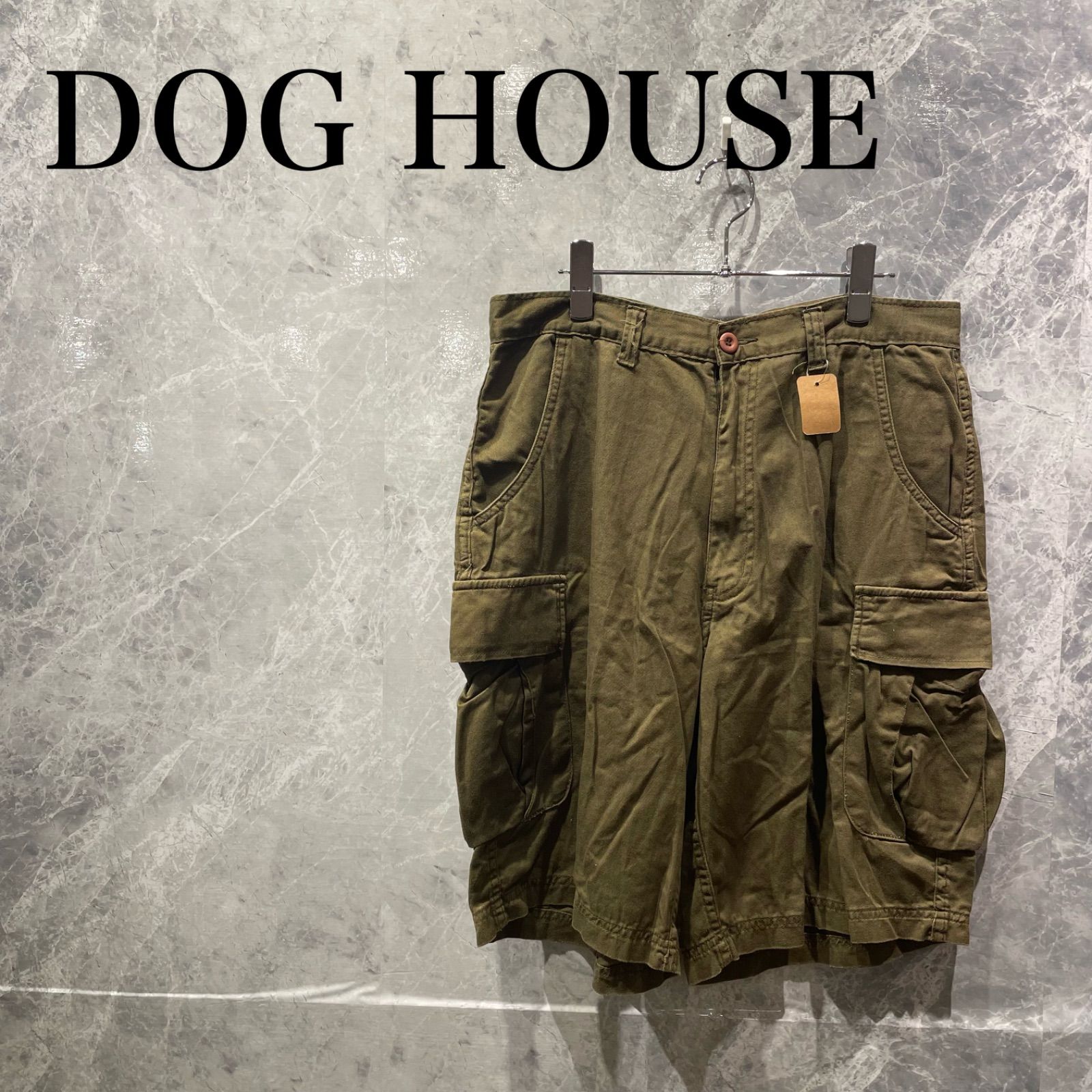 DOG HOUSE メンズ L カーキ カーゴ 半ズボン ミリタリー