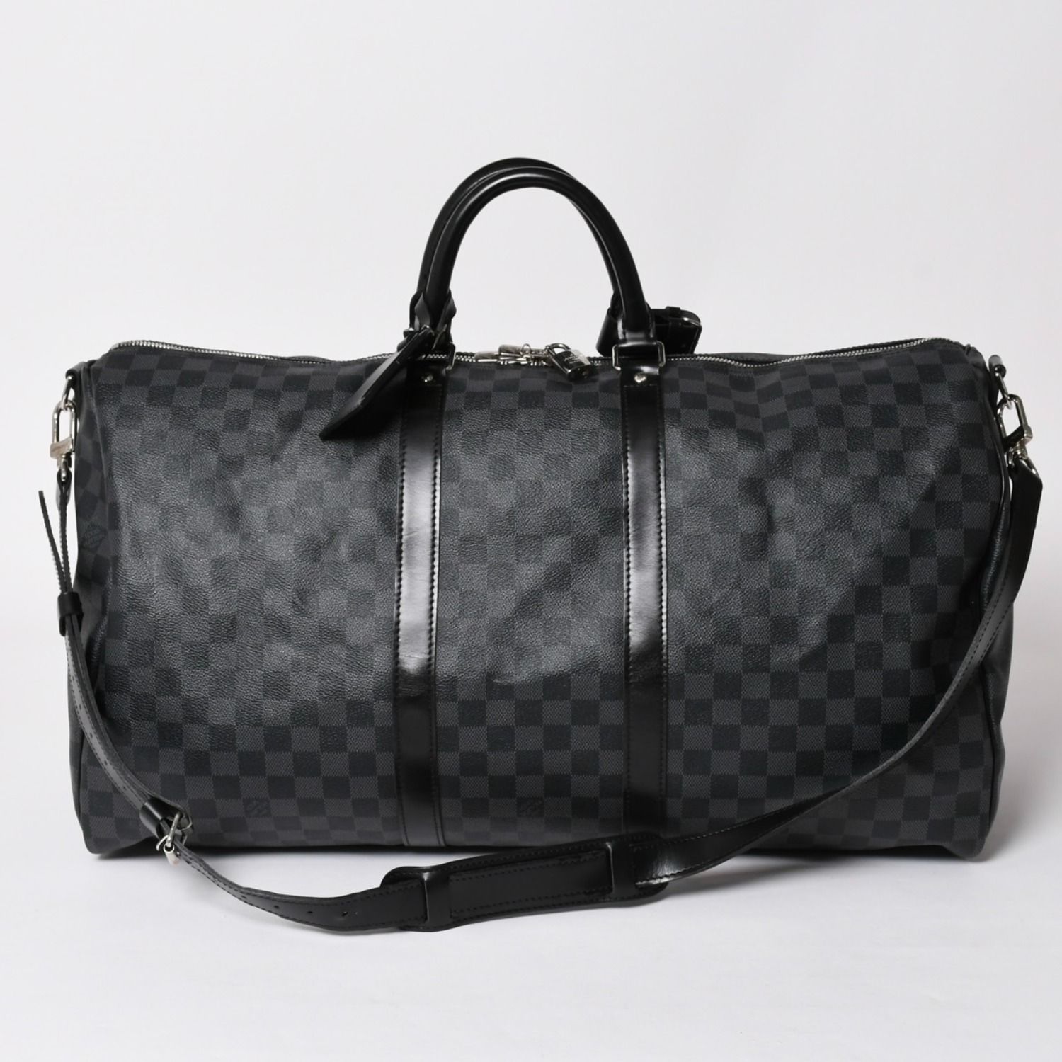 極美品 ルイヴィトン LOUIS VUITTON キーポル バンドリエール 55 ボストンバッグ ダミエ グラフィット ブラック N41413 中古 4a002793 154,000円