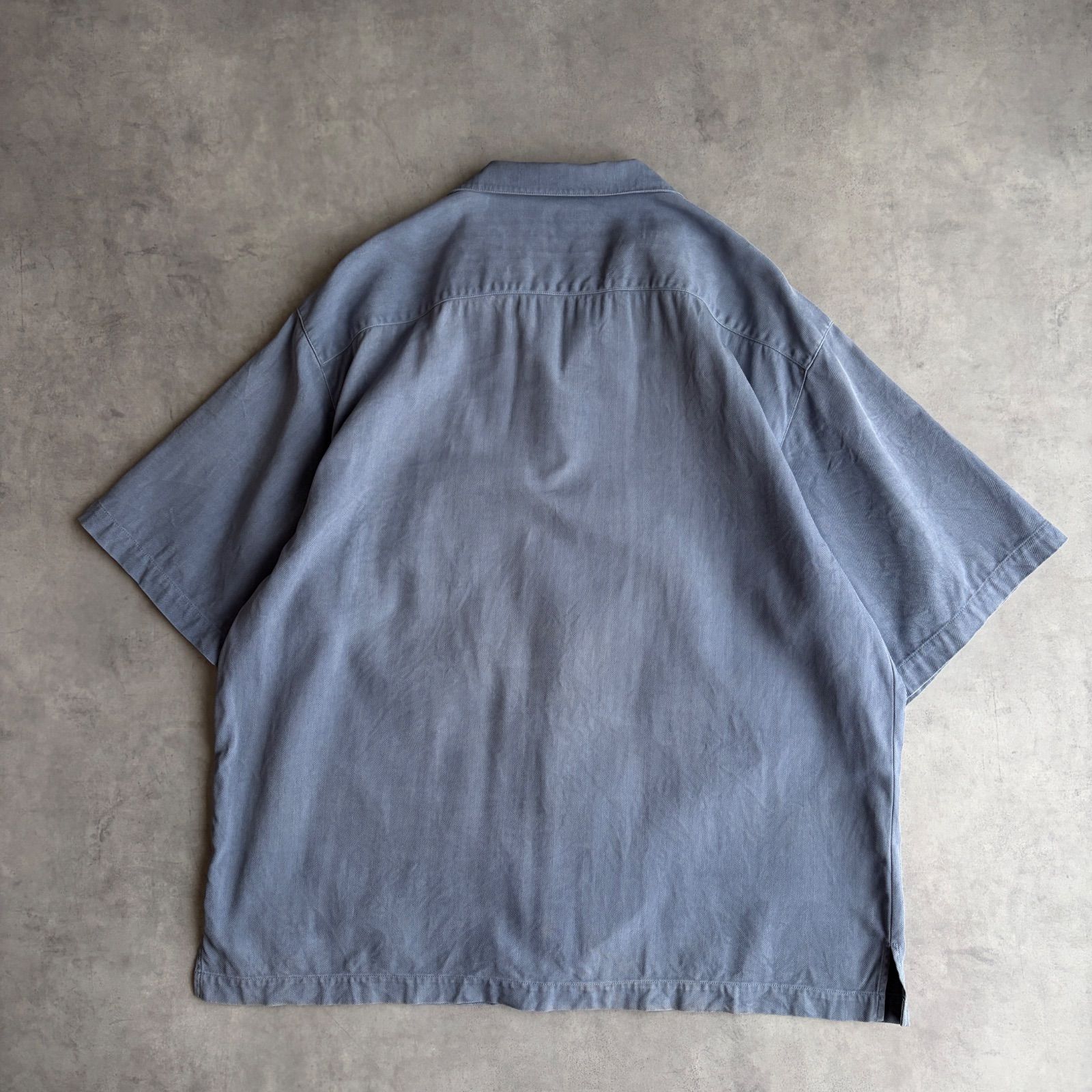 90s Tommy Bahama シルク100% 開襟シャツ ライトブルー 半袖