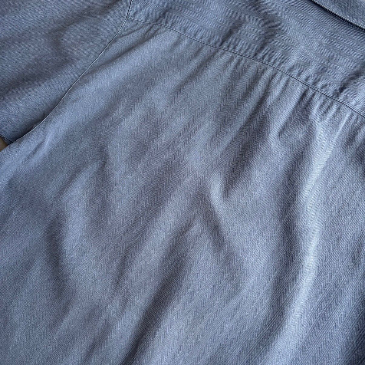 90s Tommy Bahama シルク100% 開襟シャツ ライトブルー 半袖