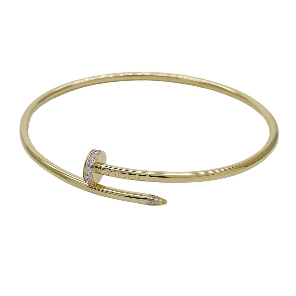 カルティエ Cartier ブレスレット レディース メンズ ブランド バングル 750YG ジュストアンクル スモール イエローゴールド #18 ジュエリー 磨き済み 【中古】
