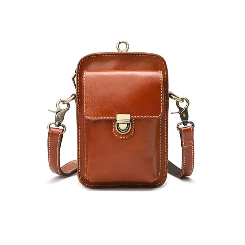 【新品】 [Ｗｈａｔｎａ] アンティーク風合い鞣し天 然 牛革 ミニショルダーバッグ メンズ ミニ斜め掛け ボディバッグ 胸バッグ ミニウエストバッグ ウエストポーチバイク用 ベルト ポーチ 本 革 男女兼用 ミニサコッシュ カラビナポーチ ベルトループ カラ