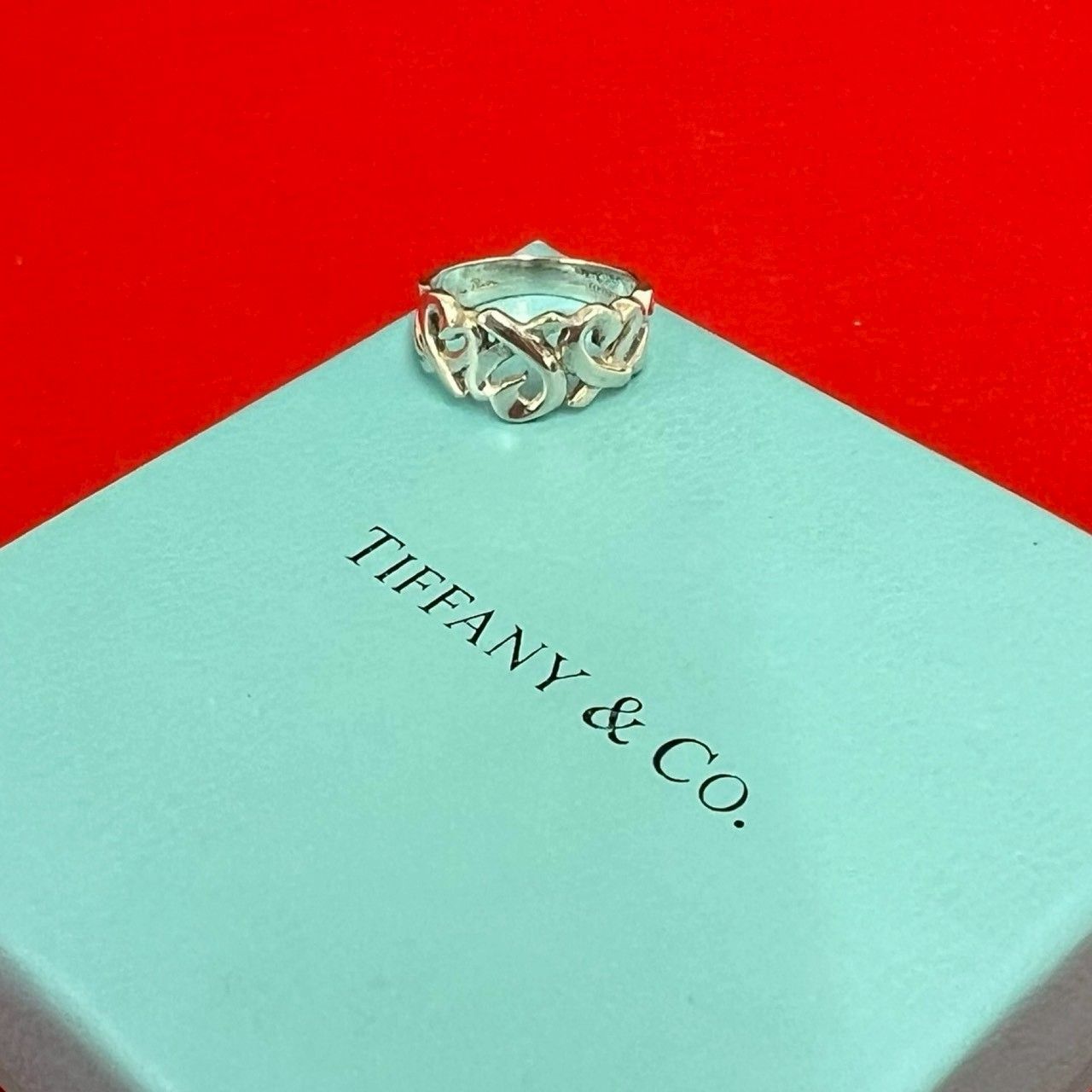 極 美品 TIFFANY&Co. ティファニー ラビングハート リング シルバー925