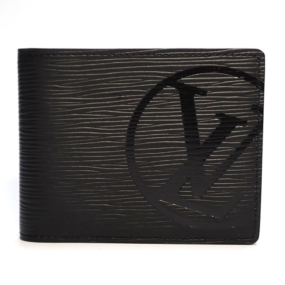 【LOUIS VUITTON】ルイ・ヴィトン　ポルトフォイユ・ミュルティプル　エピ　ノワール　二つ折り　財布　M63514　中古　ブラック　美品　質屋