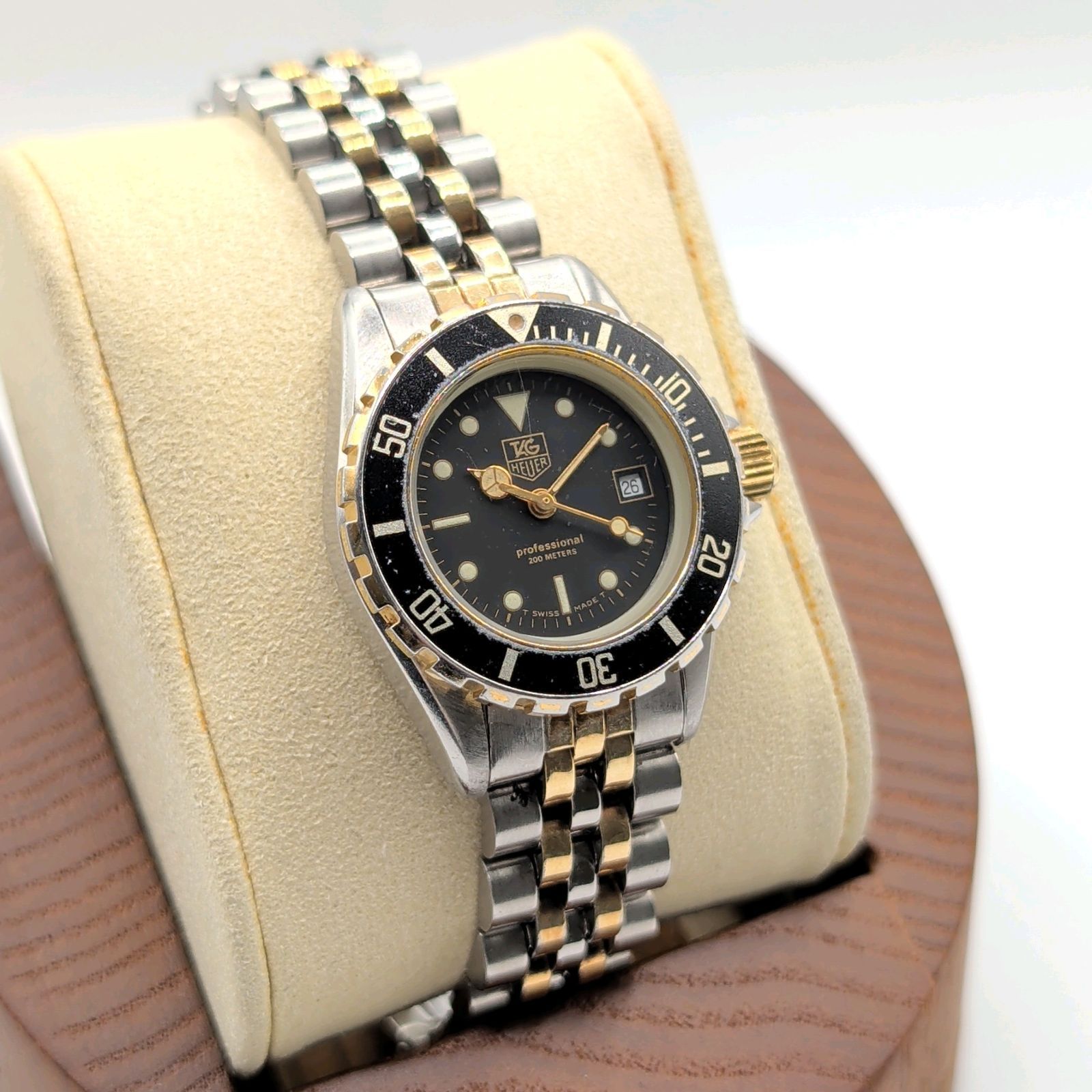 TAG HEUER Professional 2000 Watch quartz Ladies Silver Gold dial 
