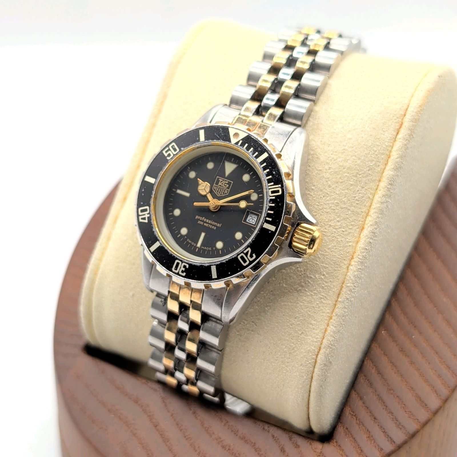 TAG HEUER Professional 2000 Watch quartz Ladies Silver Gold dial 