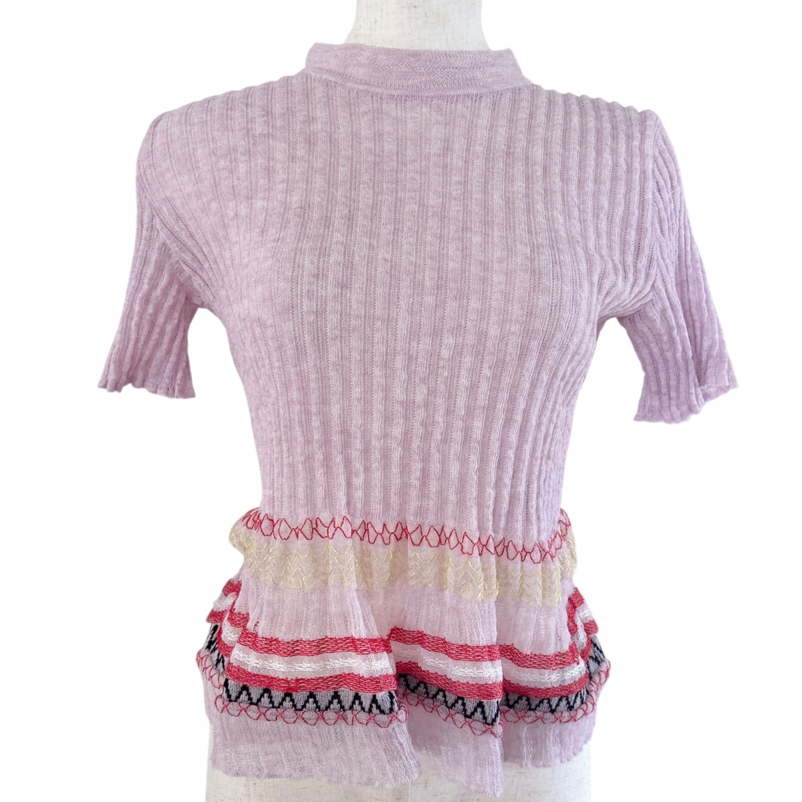 Mame Kurogouchi マメクロゴウチ サマーニット ピンク サイズ1 美品