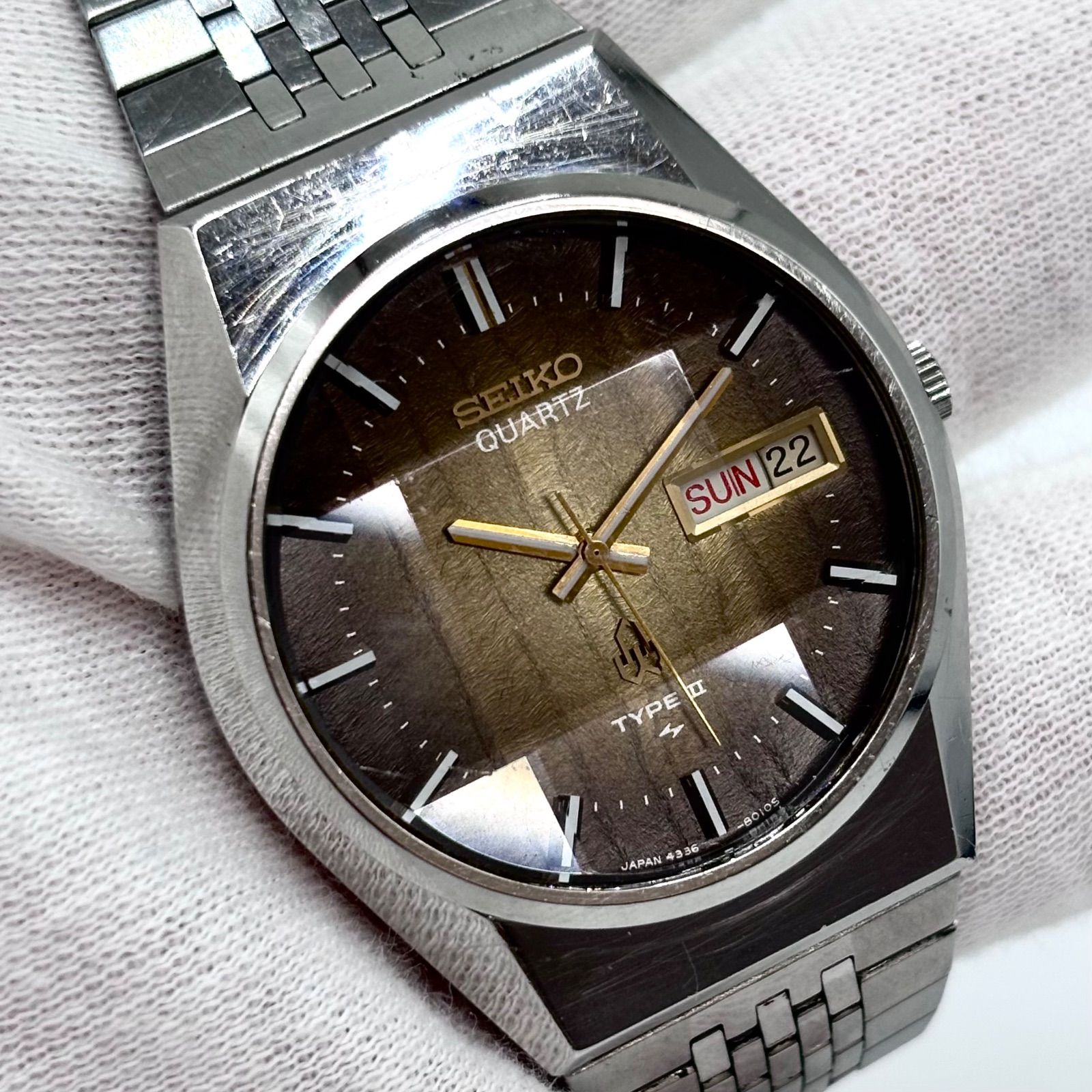 稼働/純正ベルト】SEIKO/セイコー TYPE2/タイプ2 腕時計 クォーツ 9面 