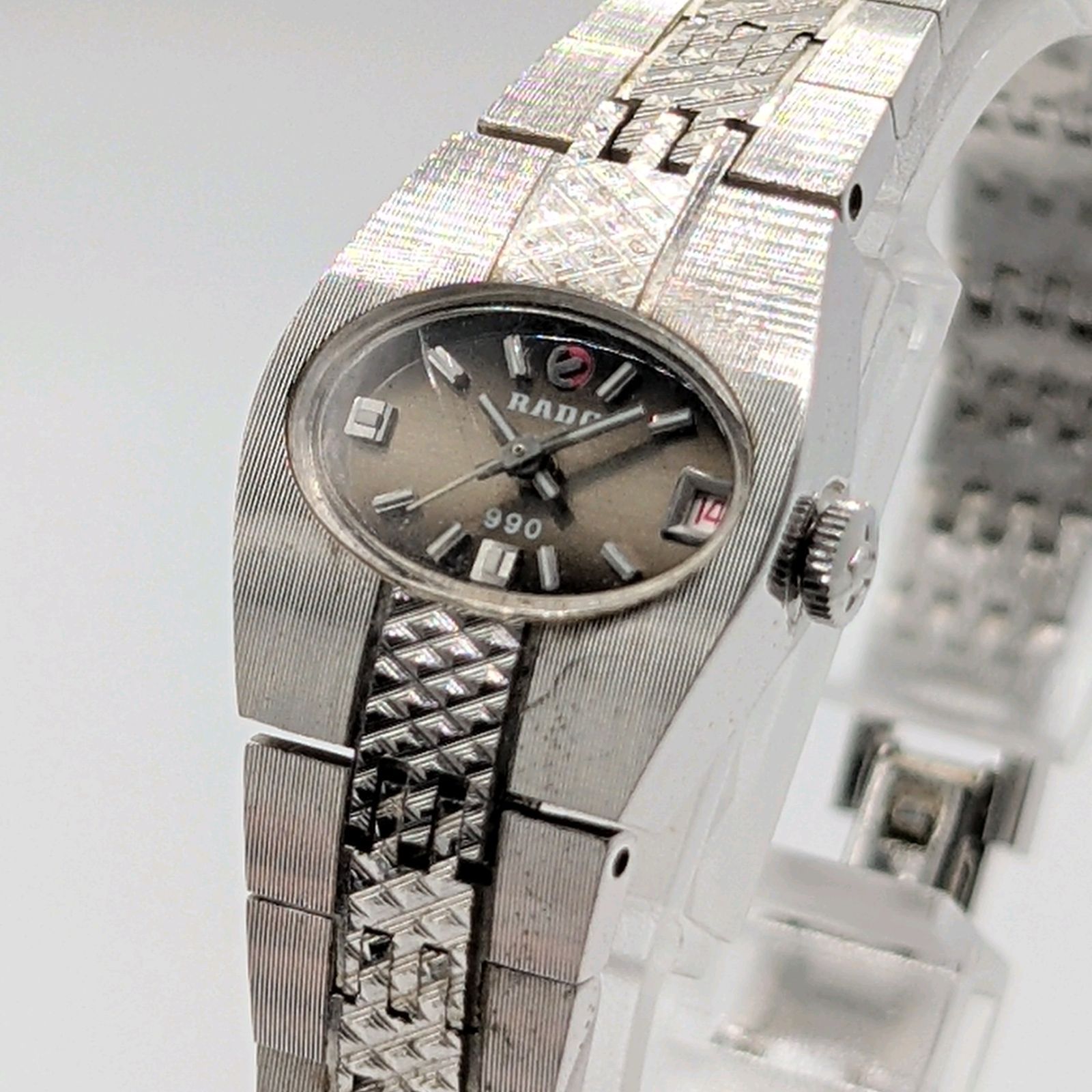 Rado 990 Watch Automatic Ladies Square Silver Y2K 00S Vintage Antique Working ラドー 990 時計 自動巻き レディース スクエア ヴィンテージ アンティーク 稼働品