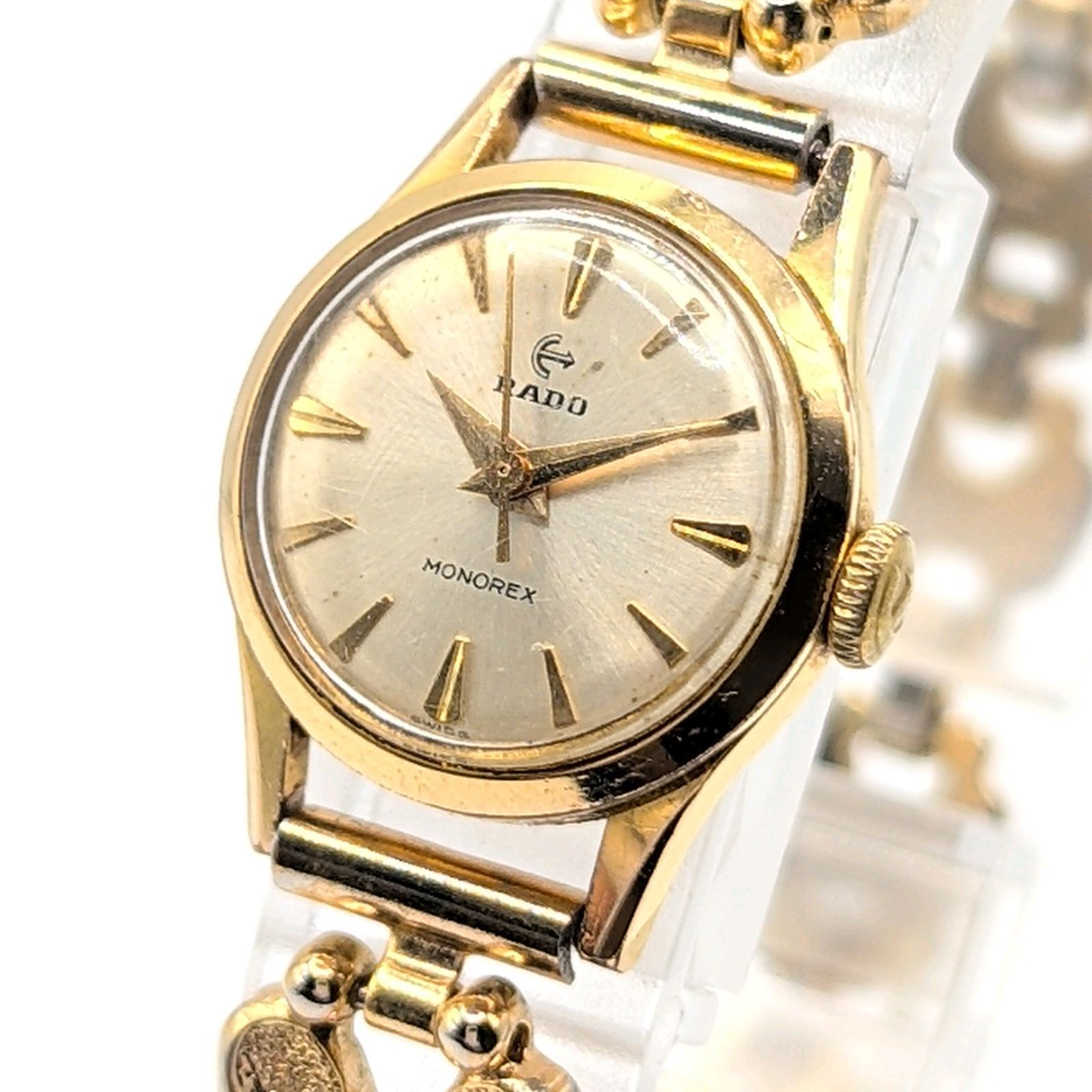 RADO Monorex Watch Hand-Winding Ladies Silver Round Y2K 00S ラドー モノレックス 時計 手巻き式 レディース ゴールド ラウンド ヴィンテージ 稼働品