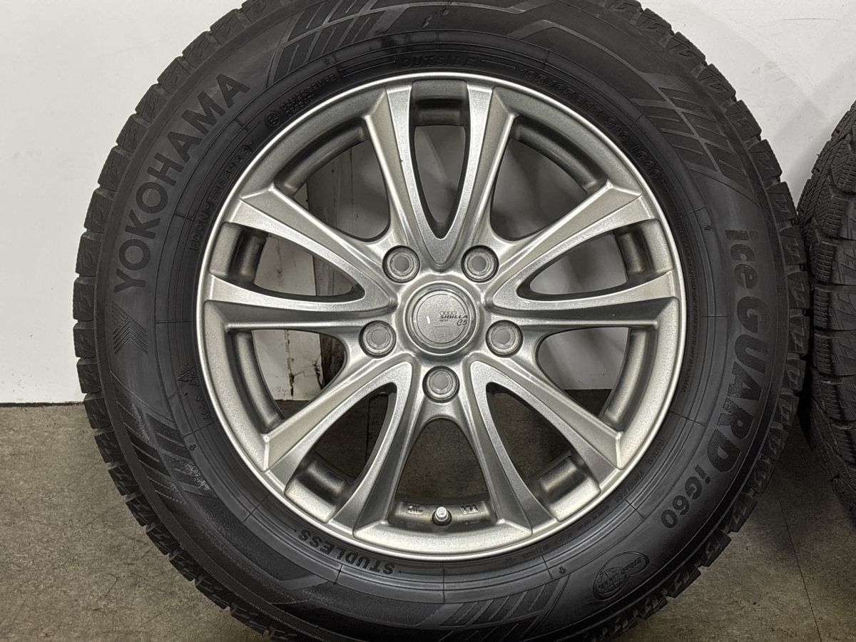 20年製！バリ溝！トヨタ専用インターミラノ15×6J+45 195/65R15 バリ溝】シビラ 15in 6J +53 PCD114.3 ヨコハマ アイスガード iG60 195