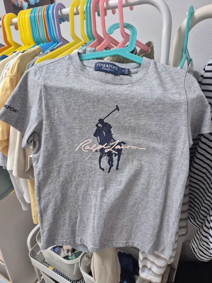 ポロラルフローレン ピンクポニー グレー 半袖Tシャツ