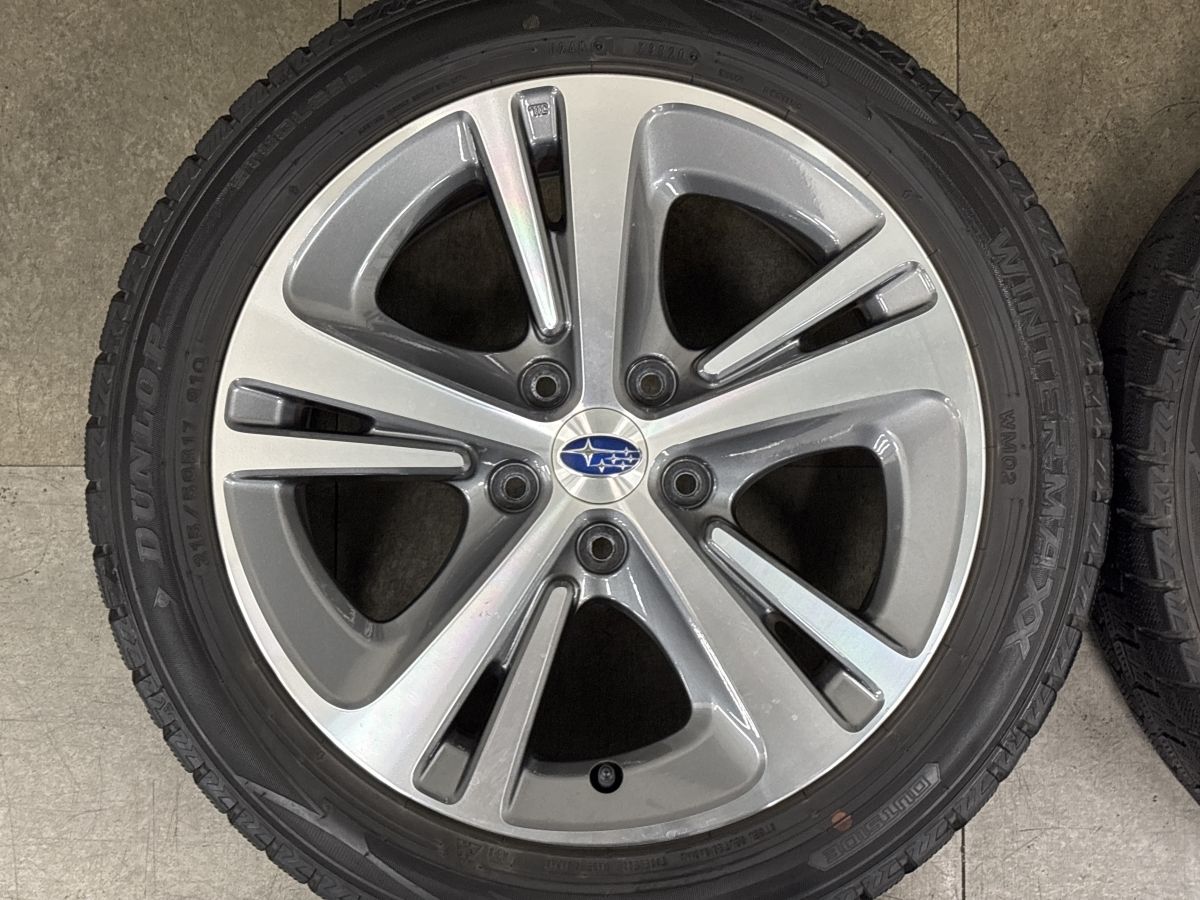 交換用に】スバル レヴォーグ 純正 17in 7J +55 PCD114.3 ダンロップ