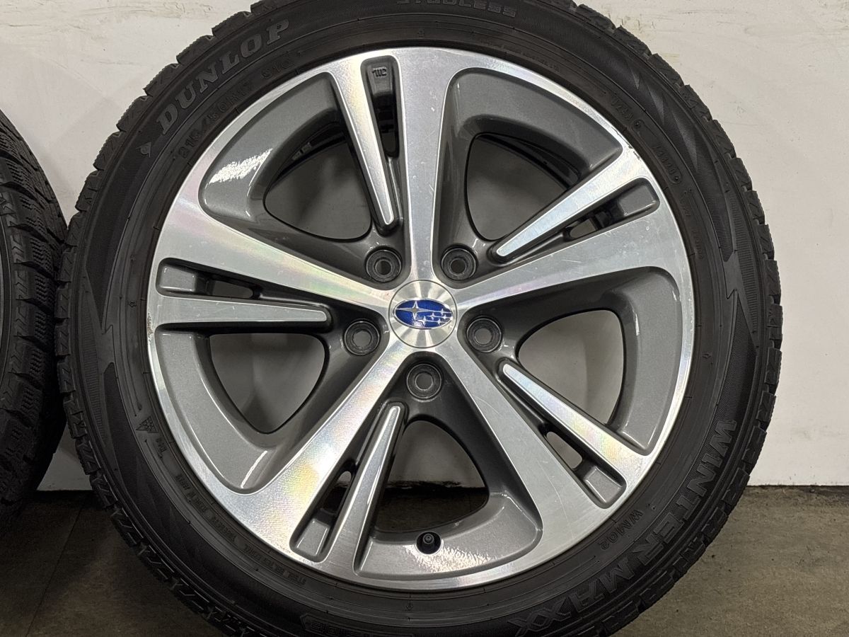 【送料無料】レヴォーグ取り外し　ダンロップWM02 215/50R17中古4本 交換用に】スバル レヴォーグ 純正 17in 7J +55 PCD114.3 ダンロップ