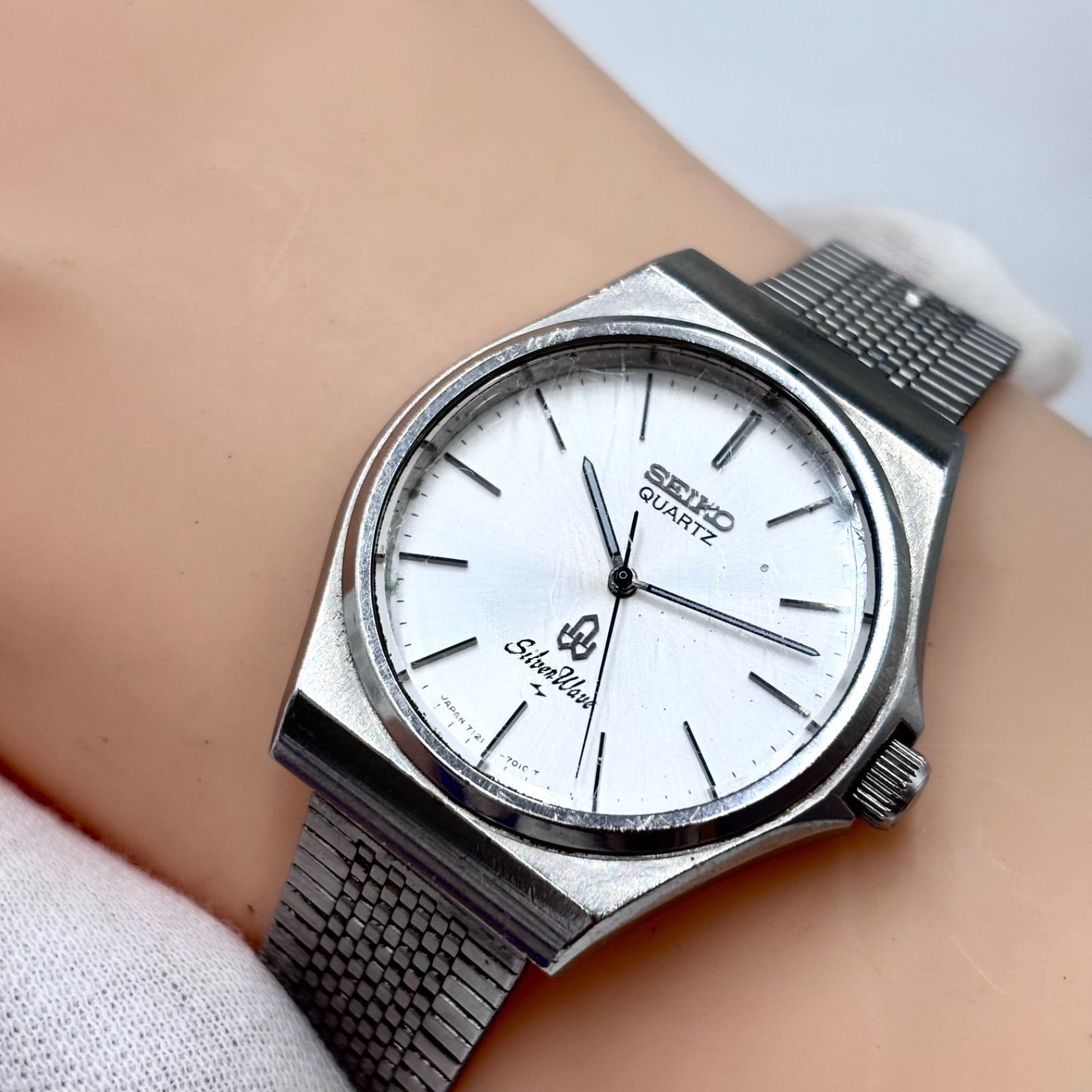 稼働/新品電池】SEIKO/セイコー Silver Wave/シルバーウェーブ 腕時計
