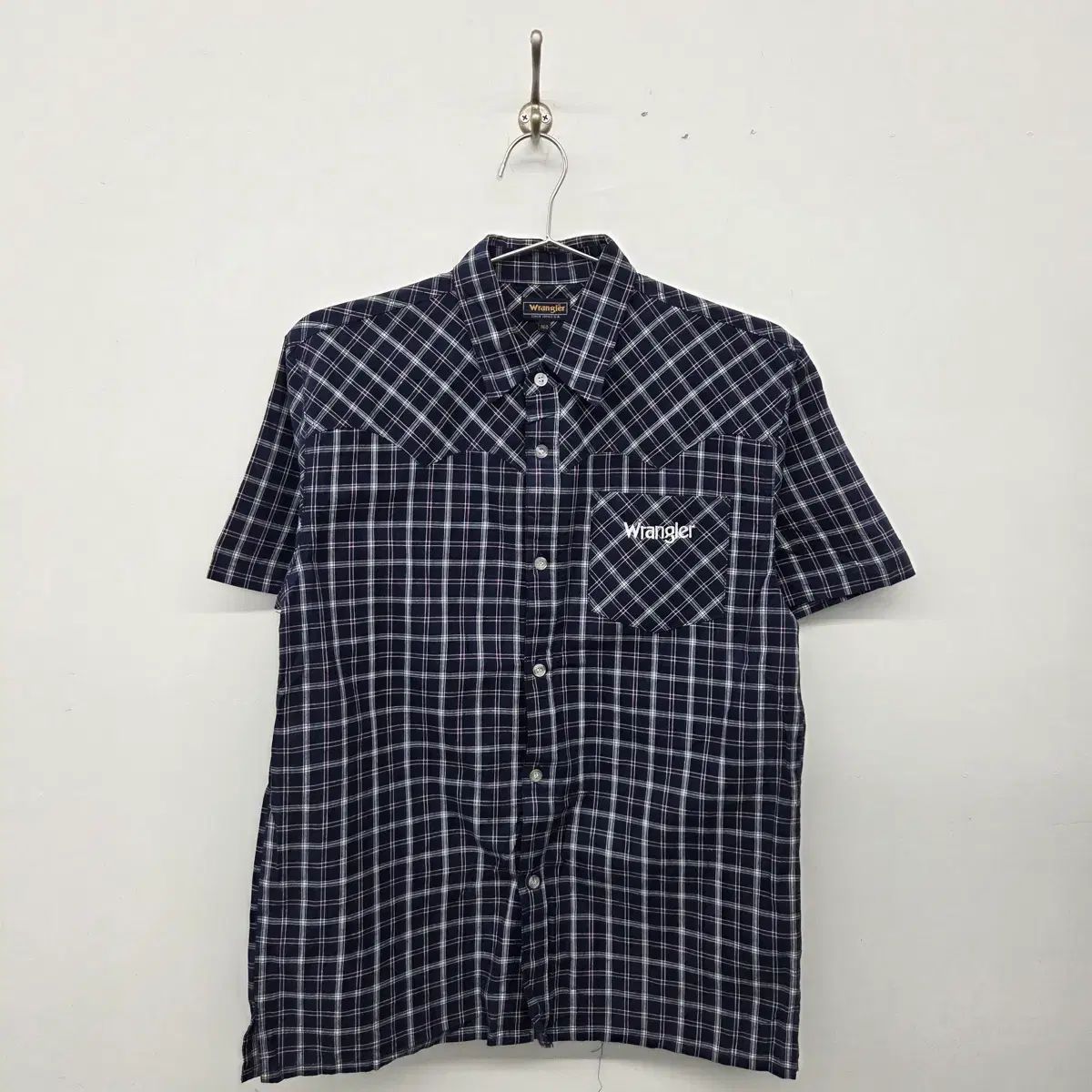 Wrangler(ラングラー) CHECK 半袖 シャツ ネイビー レディース L