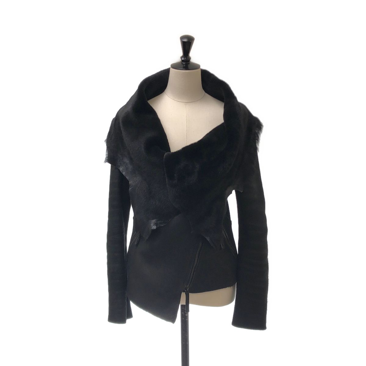 【美品】 KARL DONOGHUE / カールドノヒュー | ムートンレザー ジップ ジャケット | S | ブラック | レディース