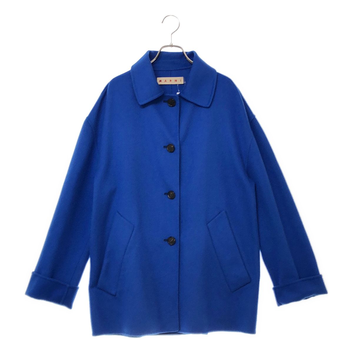 MARNI / マルニ | ウール カシミヤ 混紡 オーバーサイズ コート | 38 | ブルー | レディース