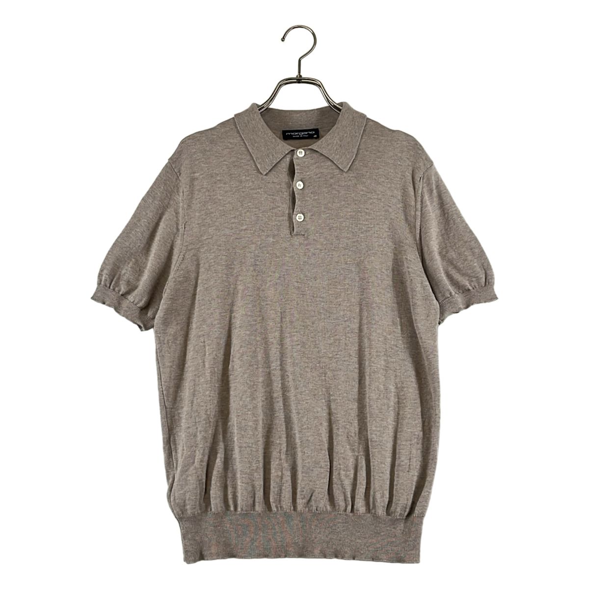 morgano モルガーノ　ニットポロシャツ　48 morgano / モルガーノ | コットン ニットポロシャツ | 48 | グレー