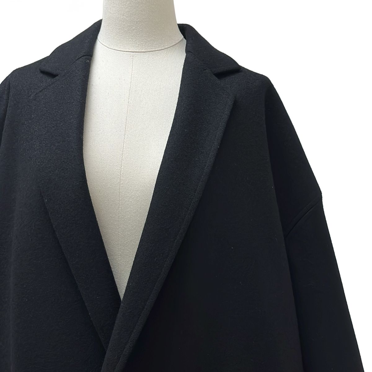 【美品】  THE RERACS / ザリラクス | 2023AW | × THE TOKYO / THE LOOSE CHESTER COAT / 別注 メルトンウール ルーズチェスターコート | 46 | ブラック | メンズ 美品】 THE RERACS / ザリラクス | 2023AW | × THE TOKYO / THE LOOSE