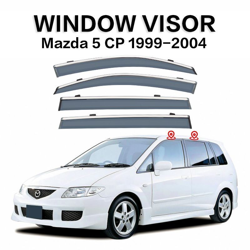【送料無料】 マツダ5 用 ドアバイザー ／ 耐候性UP UVカット 換気OK 風切り音低減 ／ 購入後カラー指定 ／ 適合確認は購入前にお問い合わせ