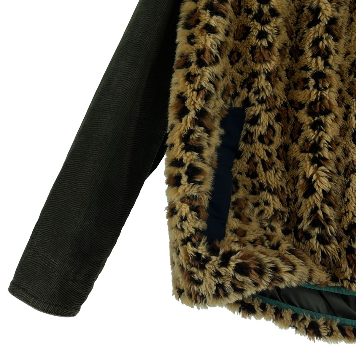 sacai / サカイ | 異素材 切替 レオパード コーデュロイドッキング