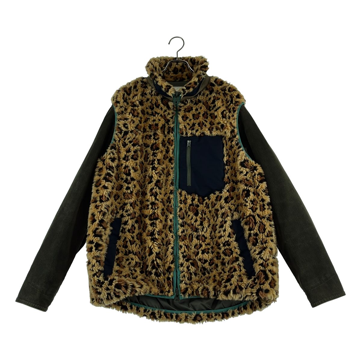 sacai / サカイ | 異素材 切替 レオパード コーデュロイドッキング
