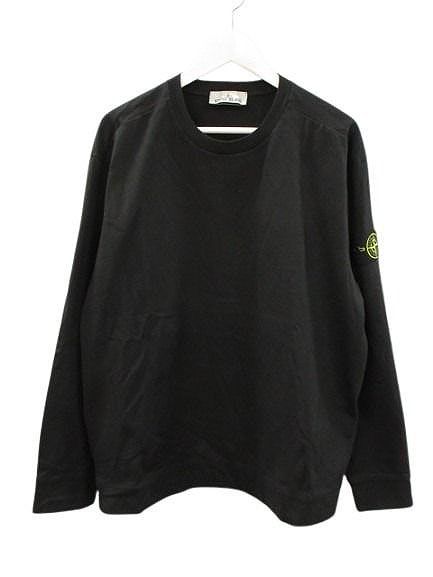 STONE  ブラック　長袖カットソー ストーンアイランド STONE ISLAND ガーメントダイ スウェット ロンT